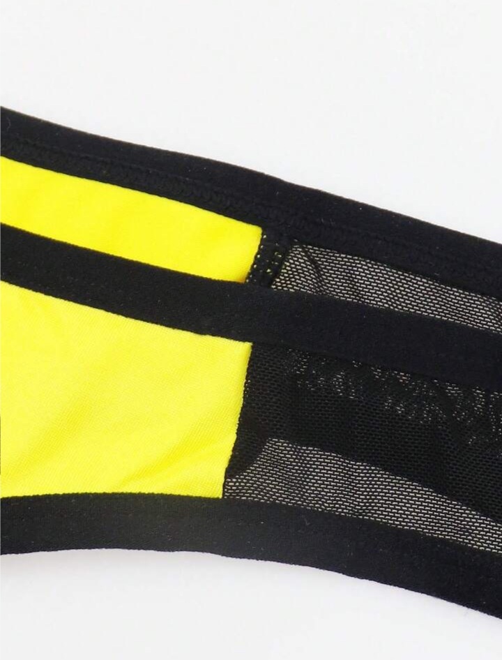 Men's Two - Tone Mesh Thong Underwear